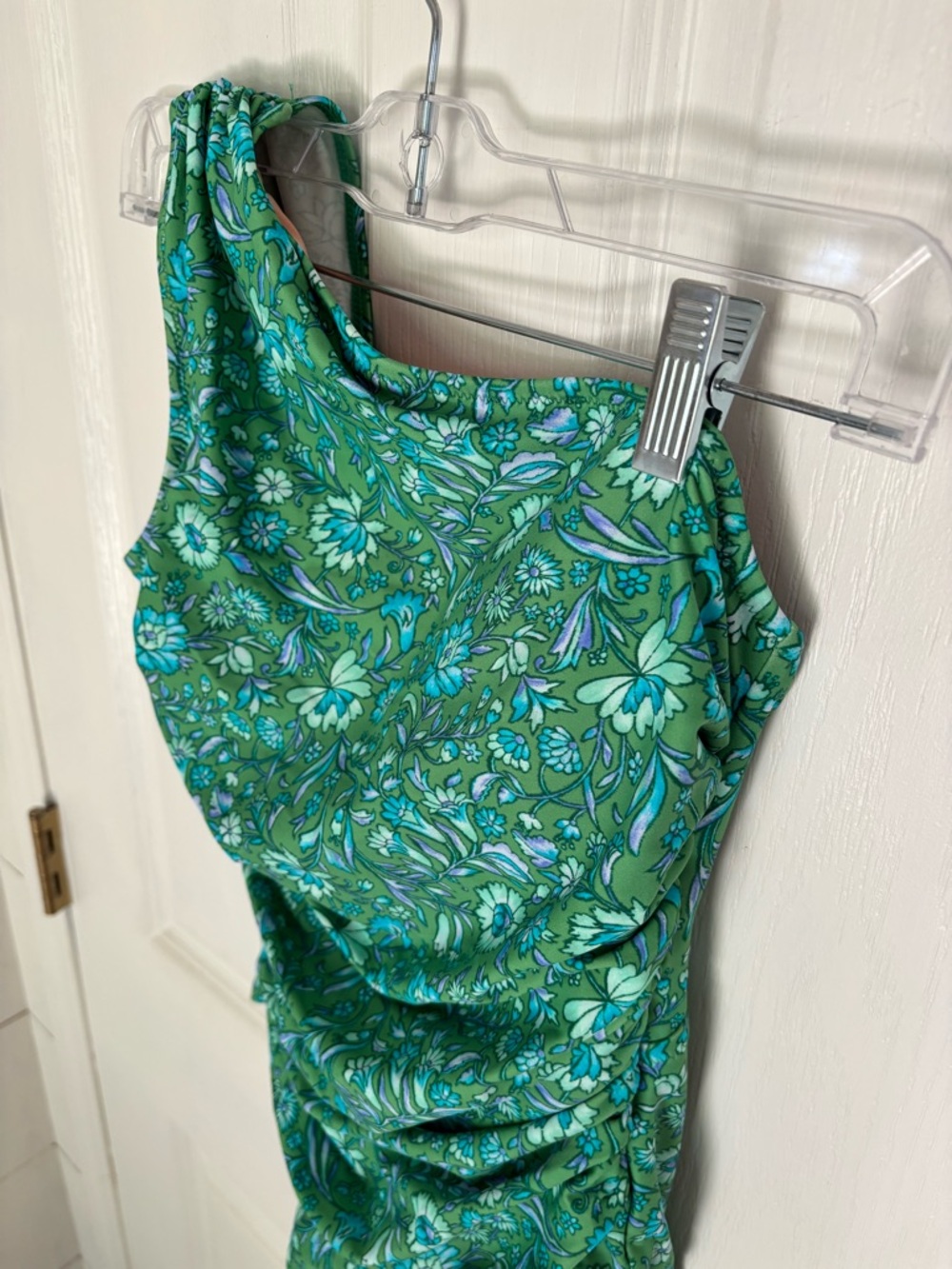 J.Crew Ruched One-Shoulder One-Piece Swimsuit in the "Marigold Blooms” size 0